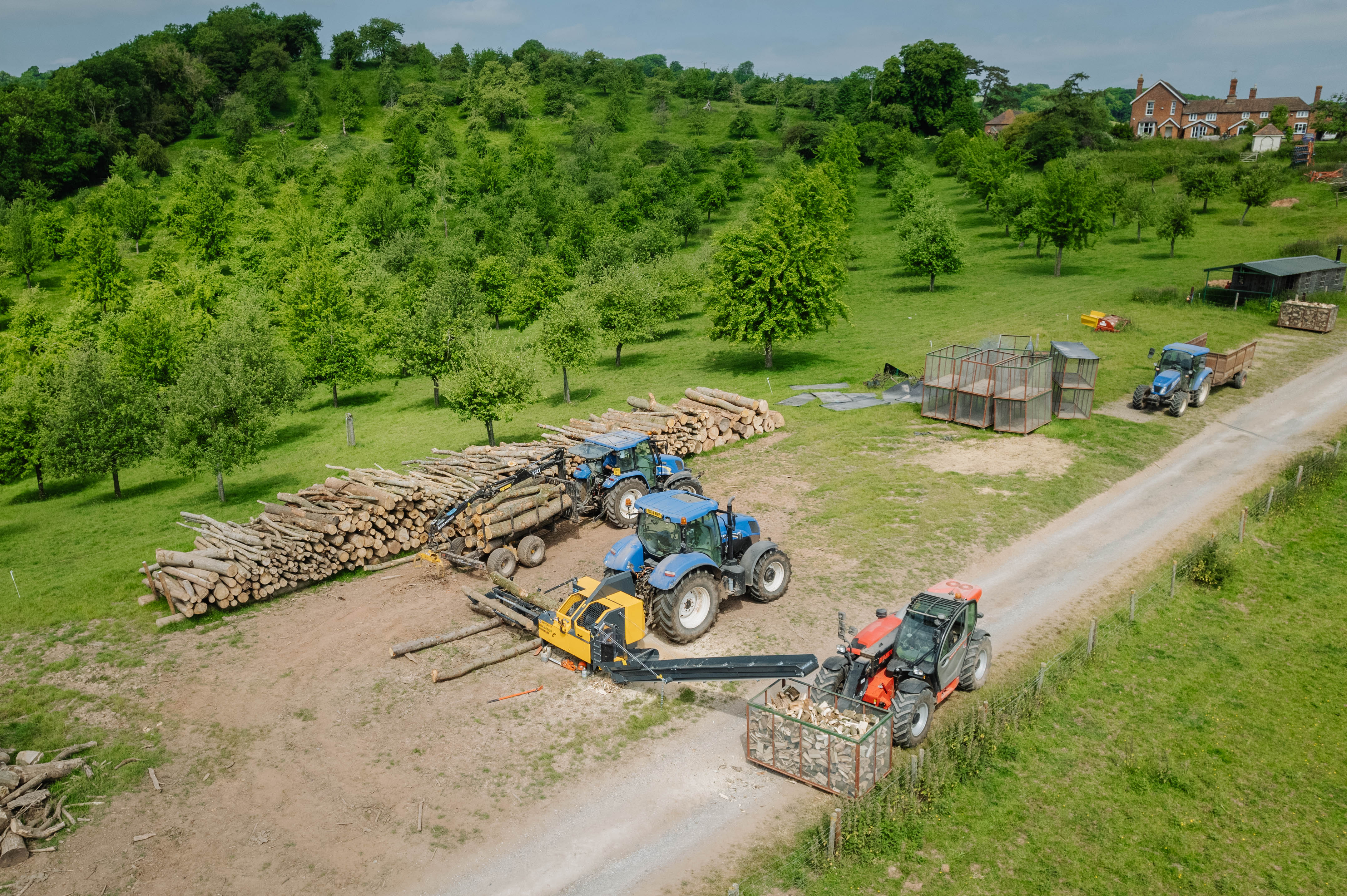 Ed Walker processing timber